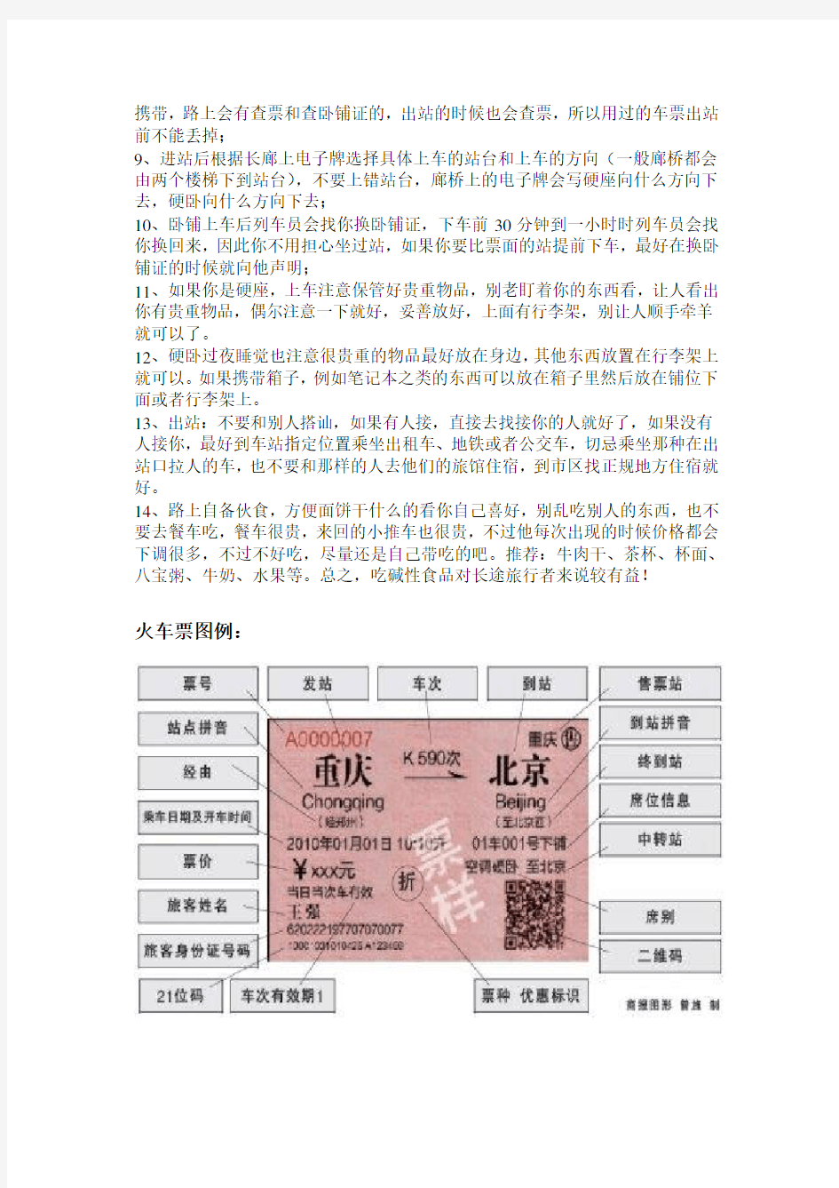 坐火车流程及注意事项