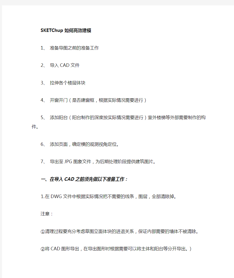 SKETCHUP如何高效建模技巧!!