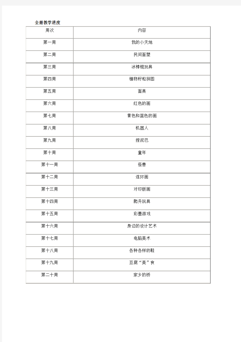 人民美术出版社出版三年级上册美术教案