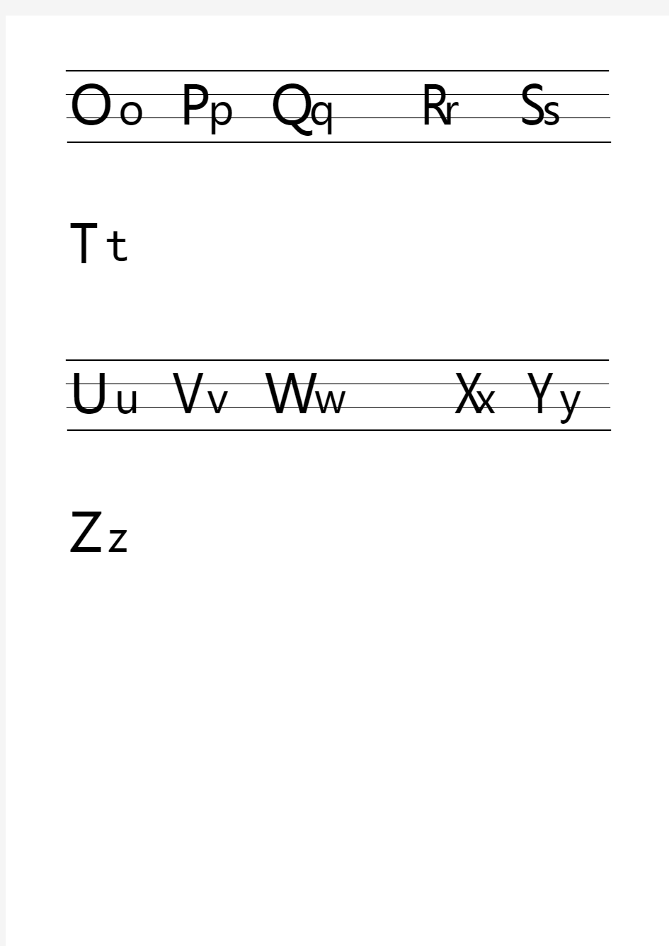 汉语拼音字母表(26个字母)