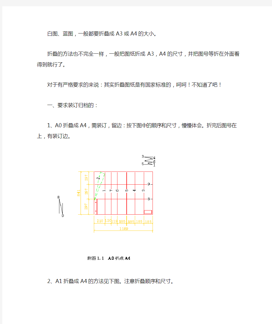 A0~A3图纸折叠A4方法