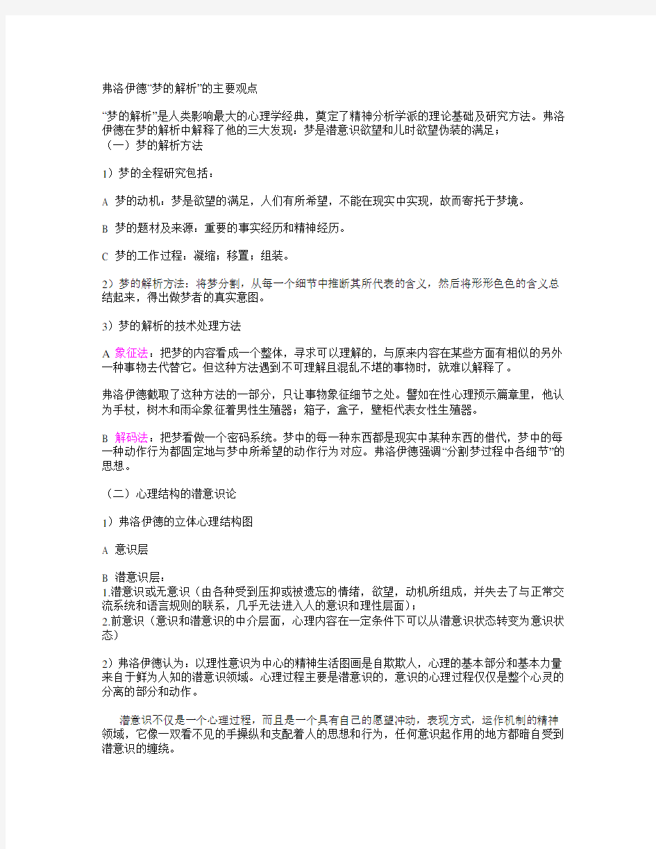 弗洛伊德梦的解析