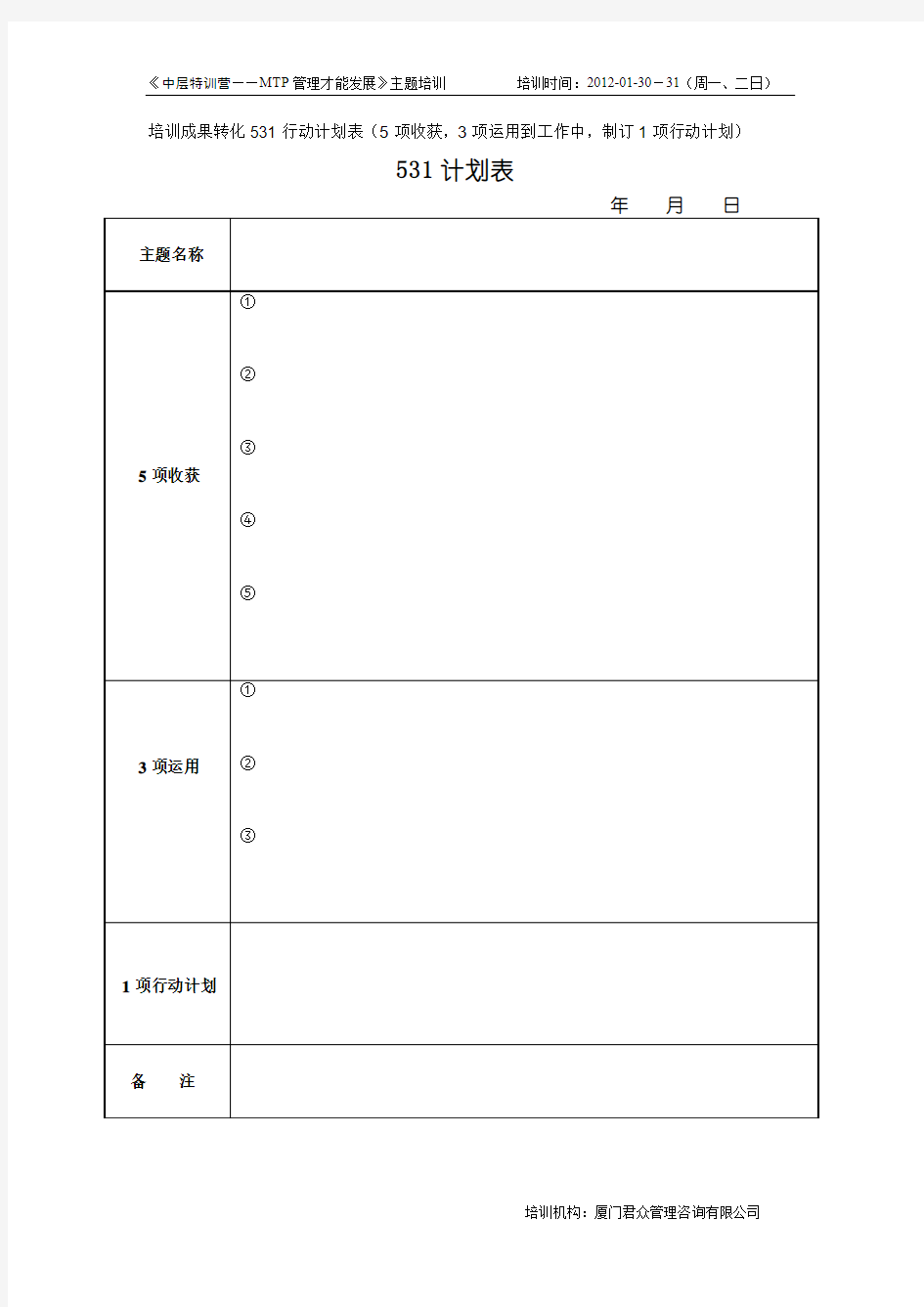 531行动计划-MTP课程