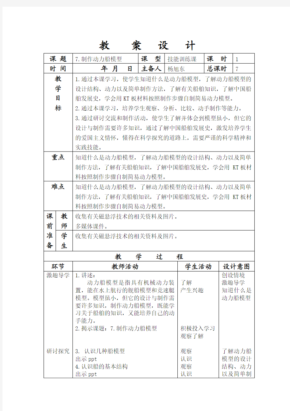 7.制作动力船模型