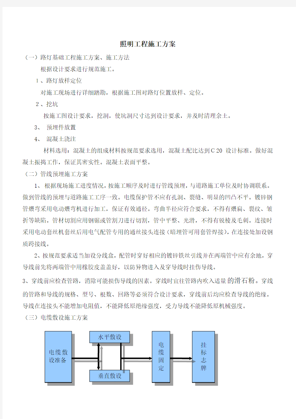 照明工程施工方案