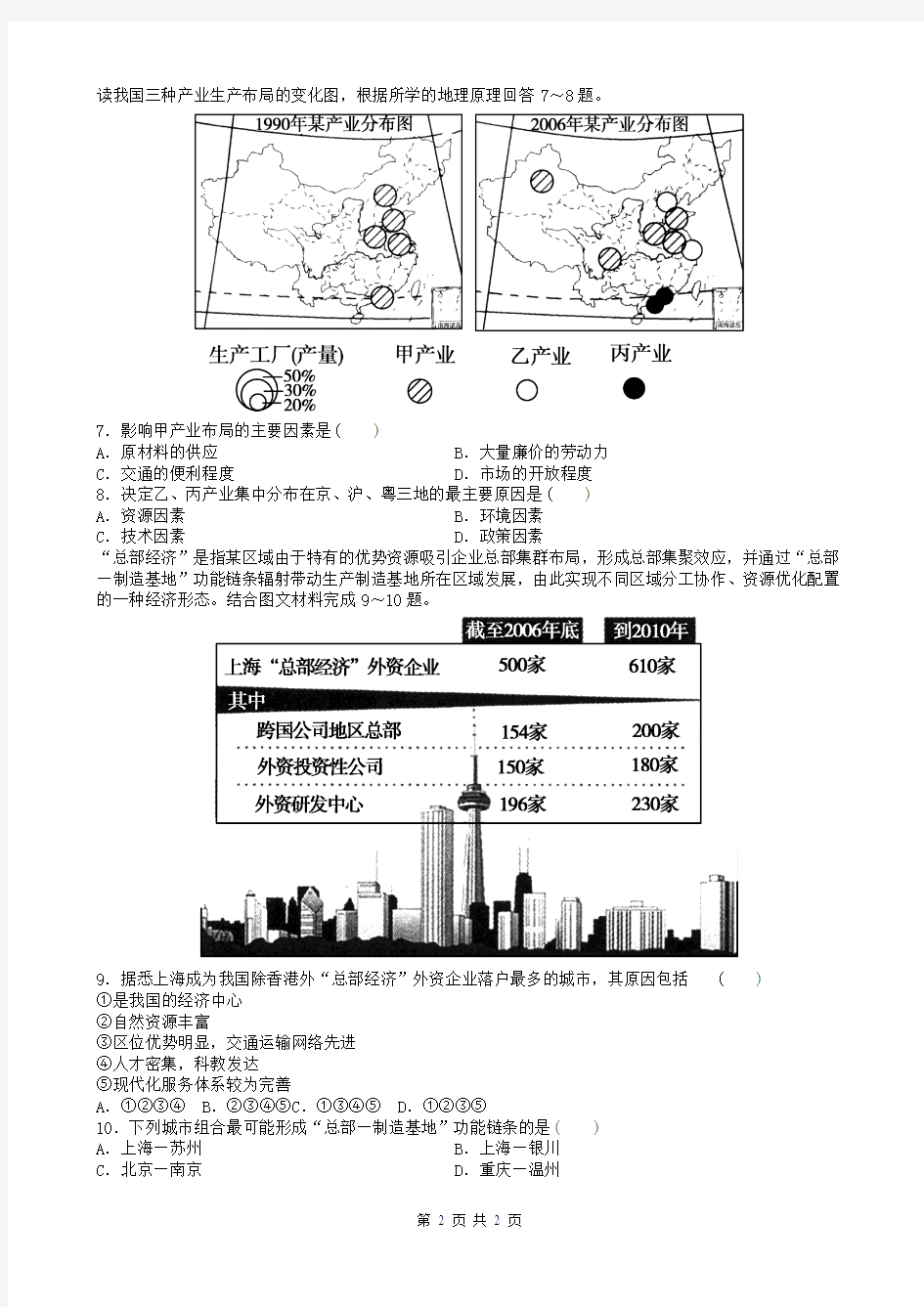 中国的工业试题