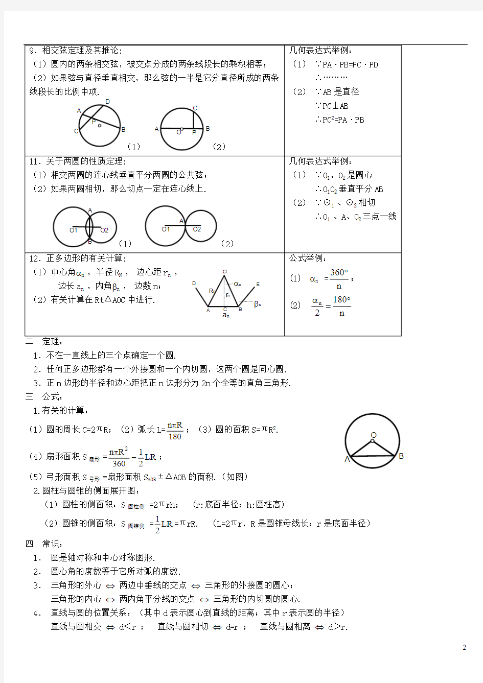 初三数学圆弧扇形公式最详细(最新整理)