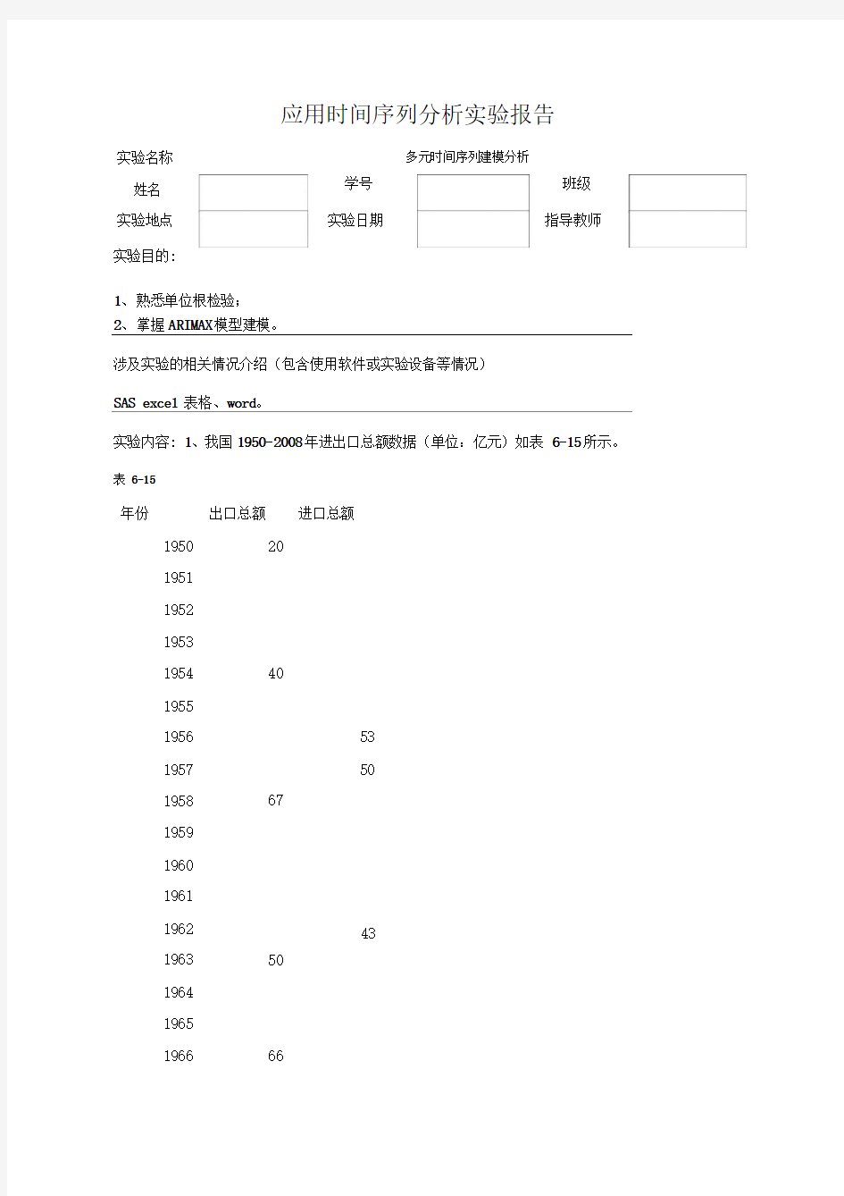 多元时间序列建模分析