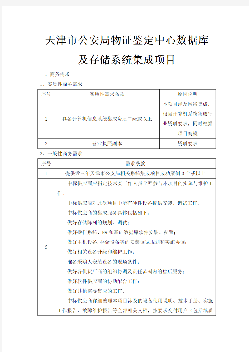 天津市公安局物证鉴定中心数据库及存储系统集成项目