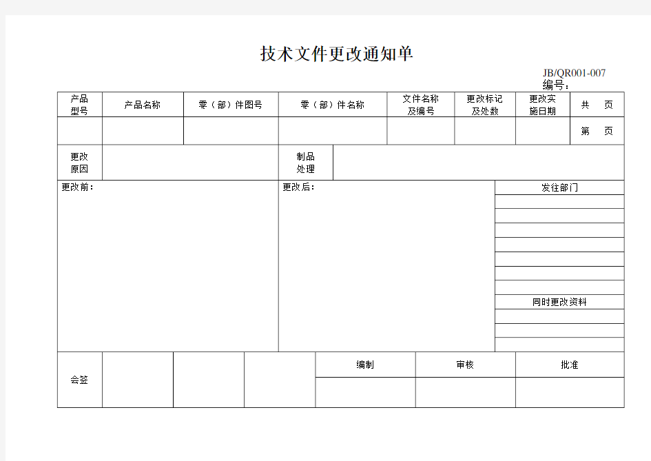 技术文件更改通知单