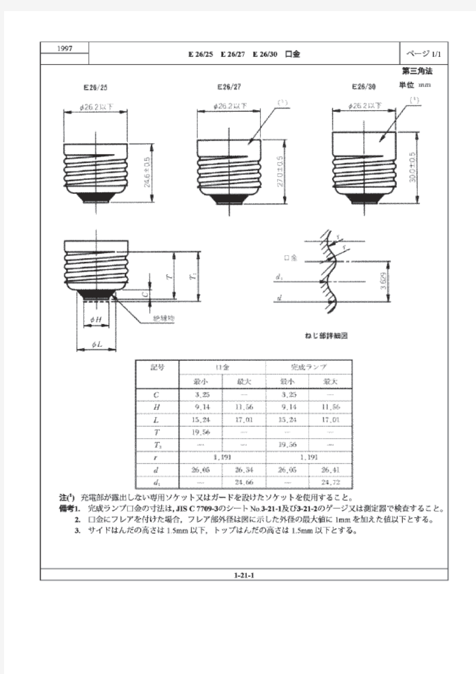 E26灯头尺寸参考