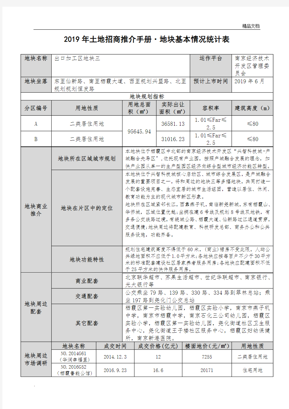 南京经济技术开发区土地推介9