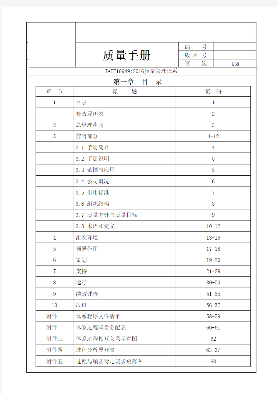 IATF16949-2016质量手册(最新版)