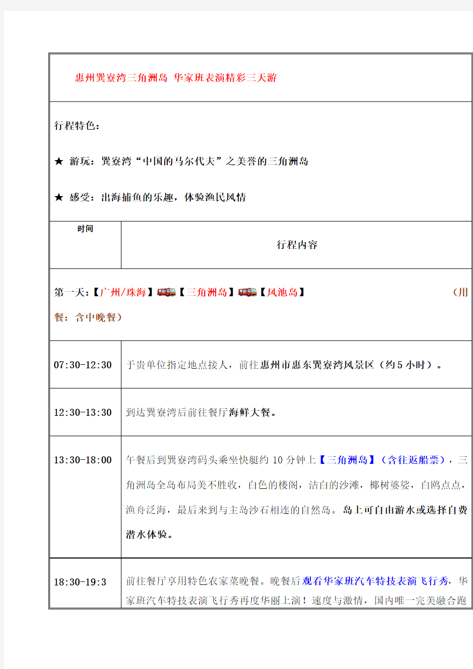 广东省惠州巽寮湾天晚跟团游