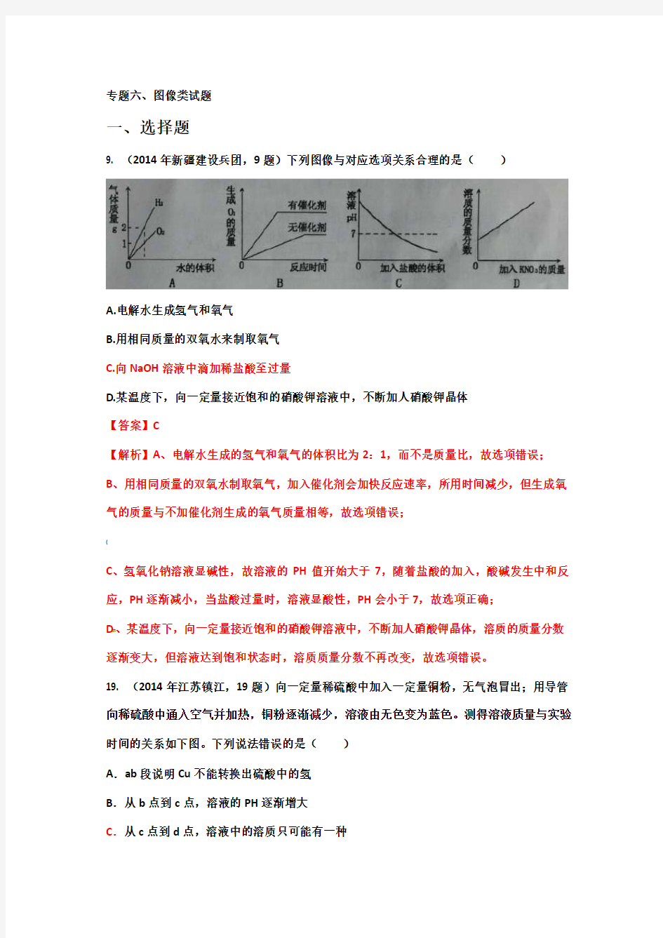 专题、图像类试题