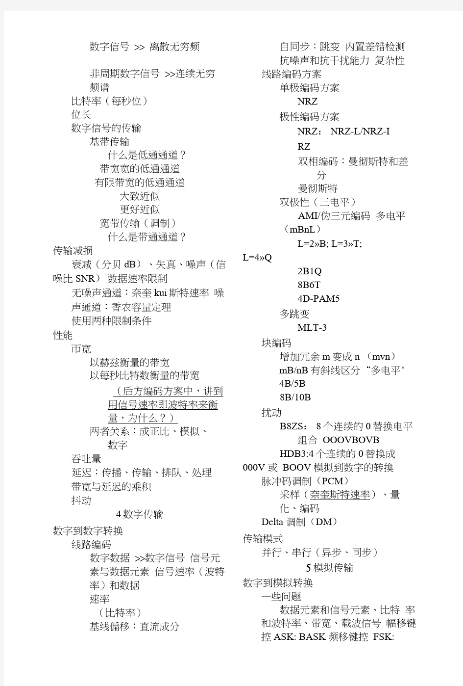 数据通信与网络(吴时霖)期末考试复习提纲.docx