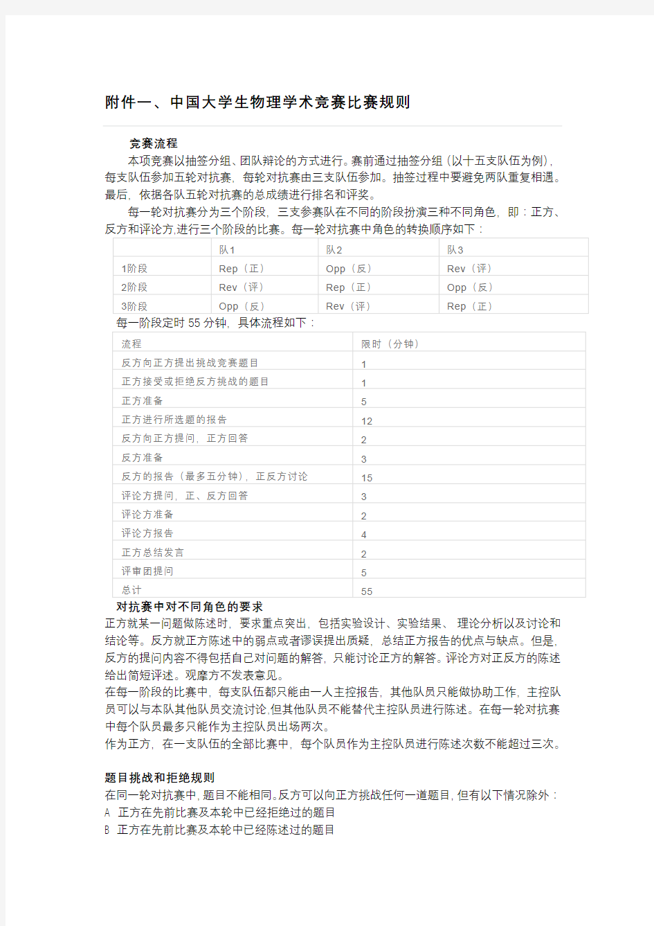 中国大学生物理学术竞赛比赛规则【模板】