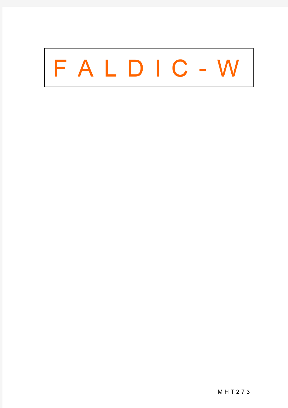 富士AC伺服系统FALDIC W系列用户手册