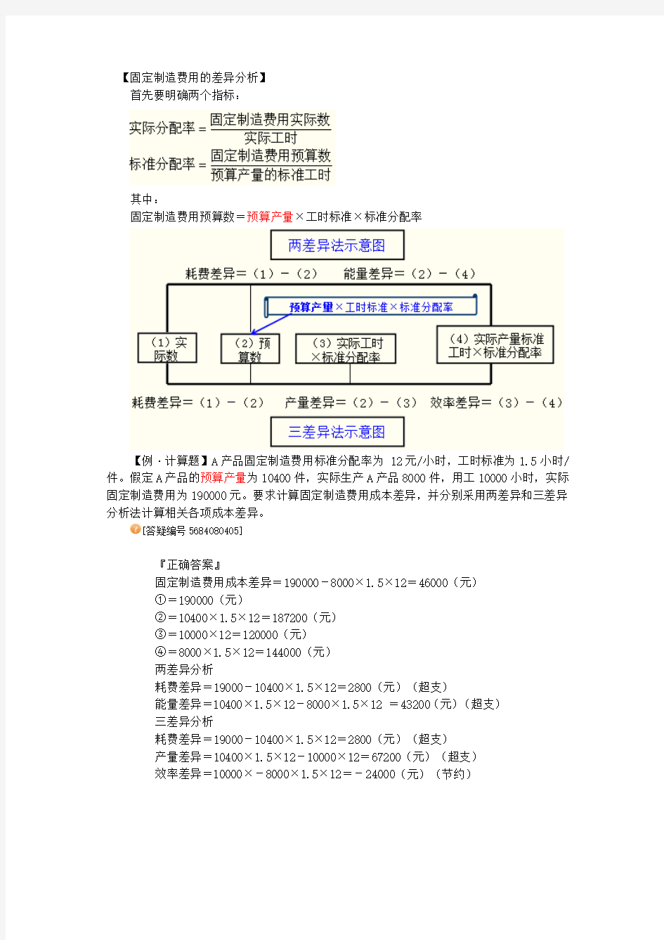 财务管理-两-三差异分析法(简图)