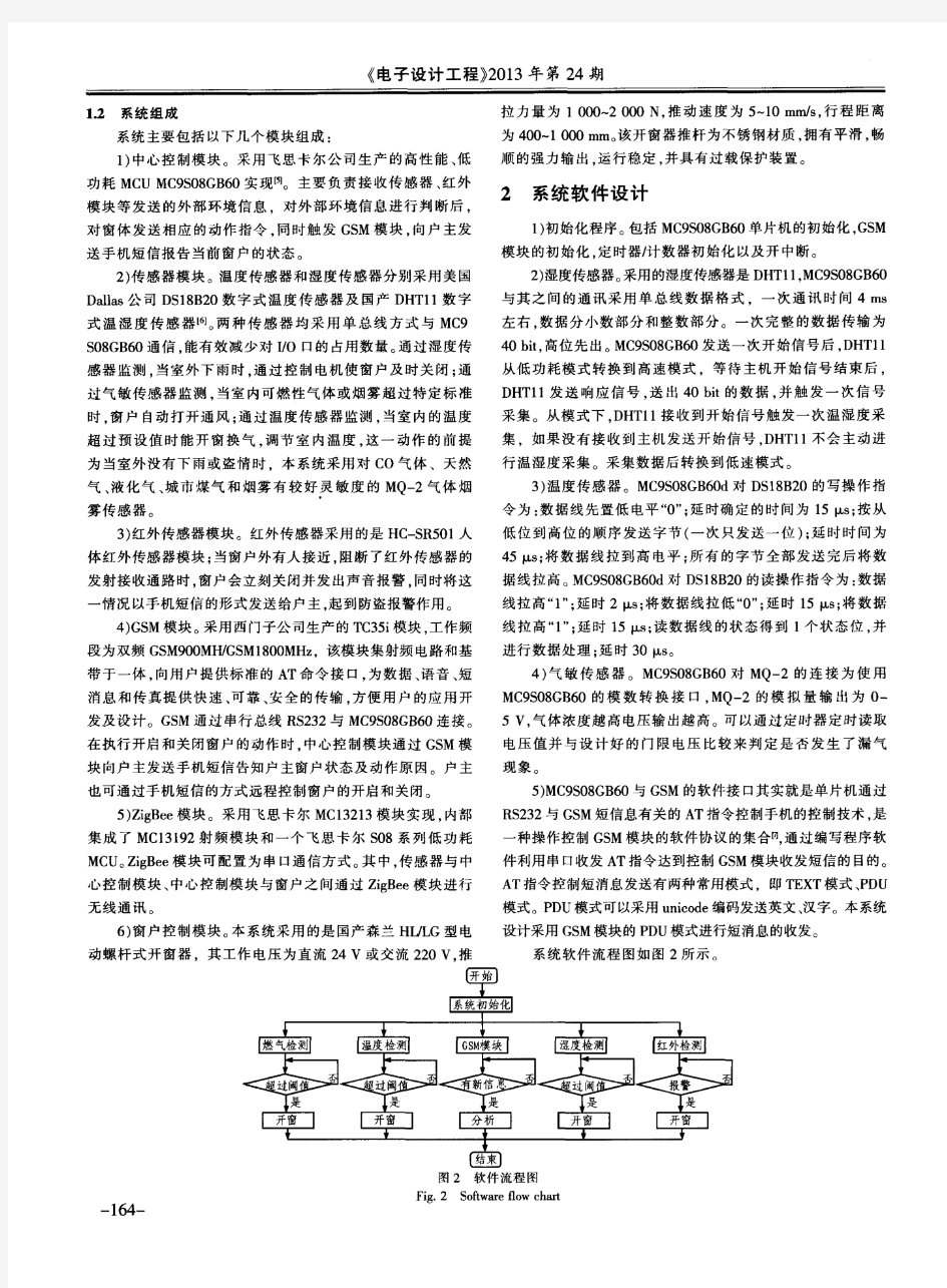 基于ZigBee的智能窗控制系统设计