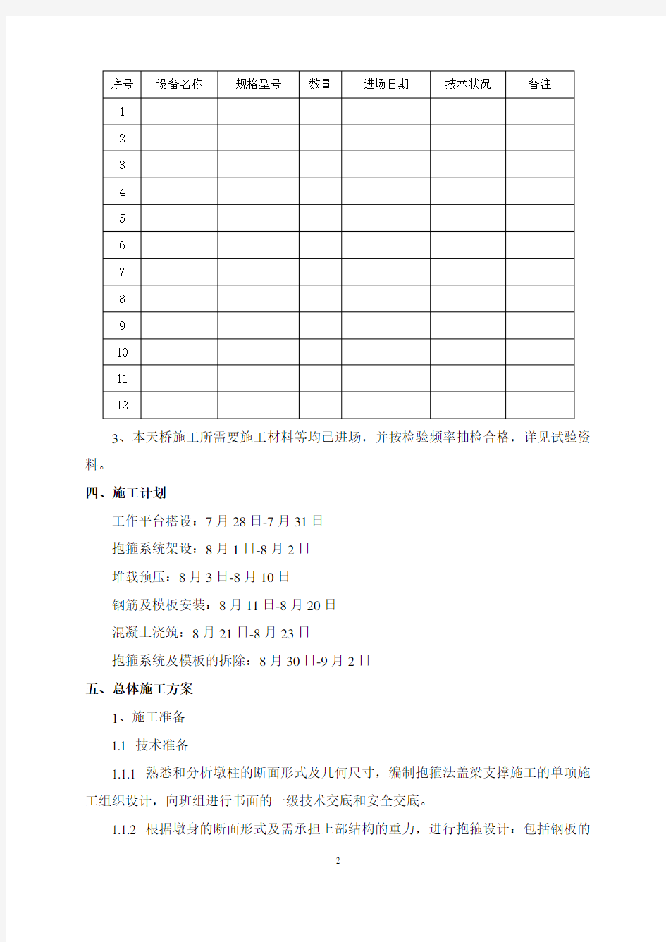 抱箍法盖梁施工首件工程