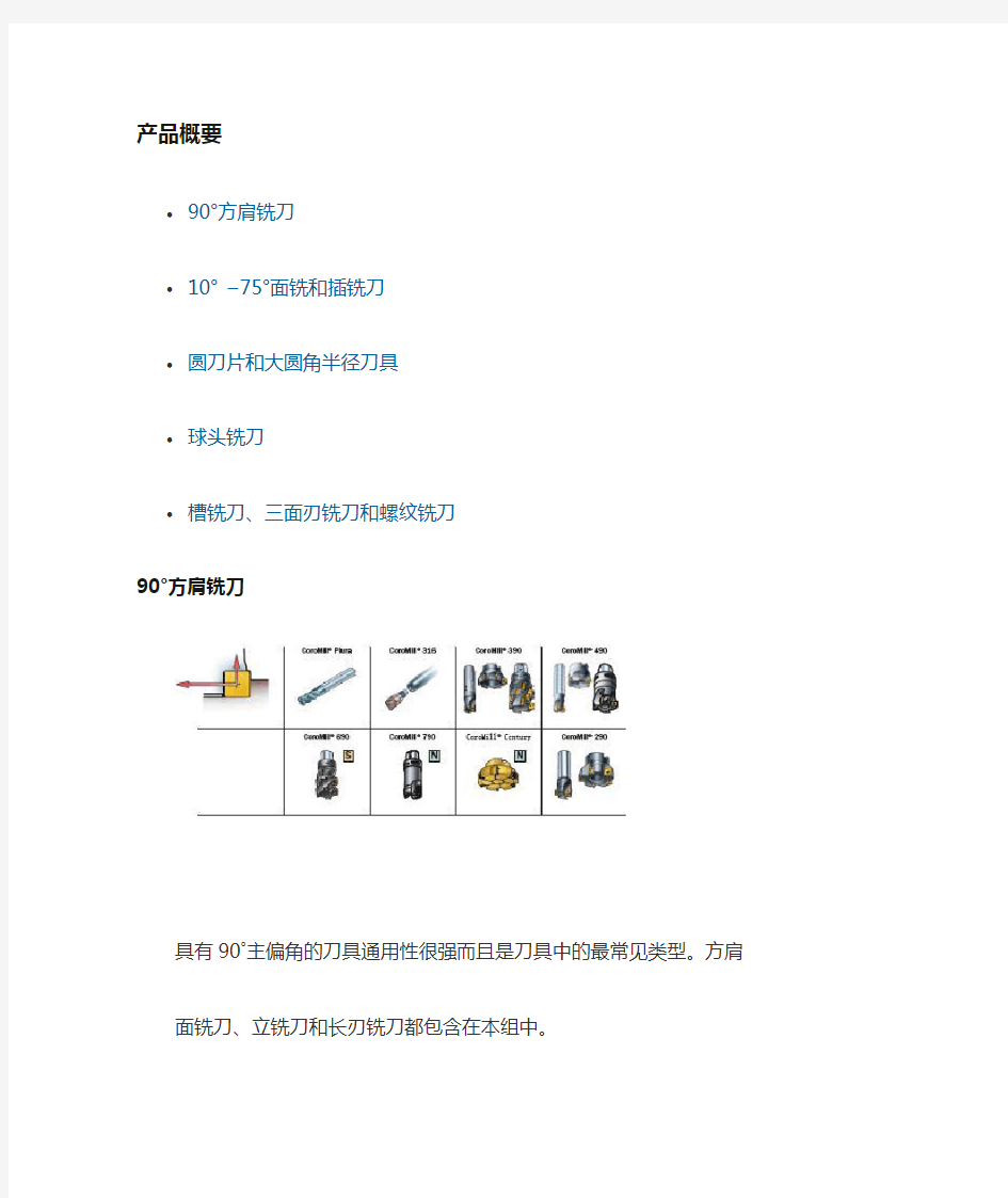 常见铣削刀具的应用选择