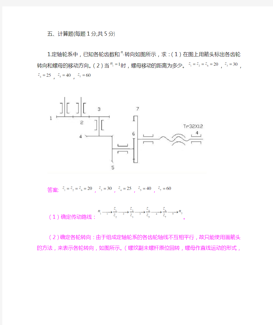 第六章齿轮传动典型计算题