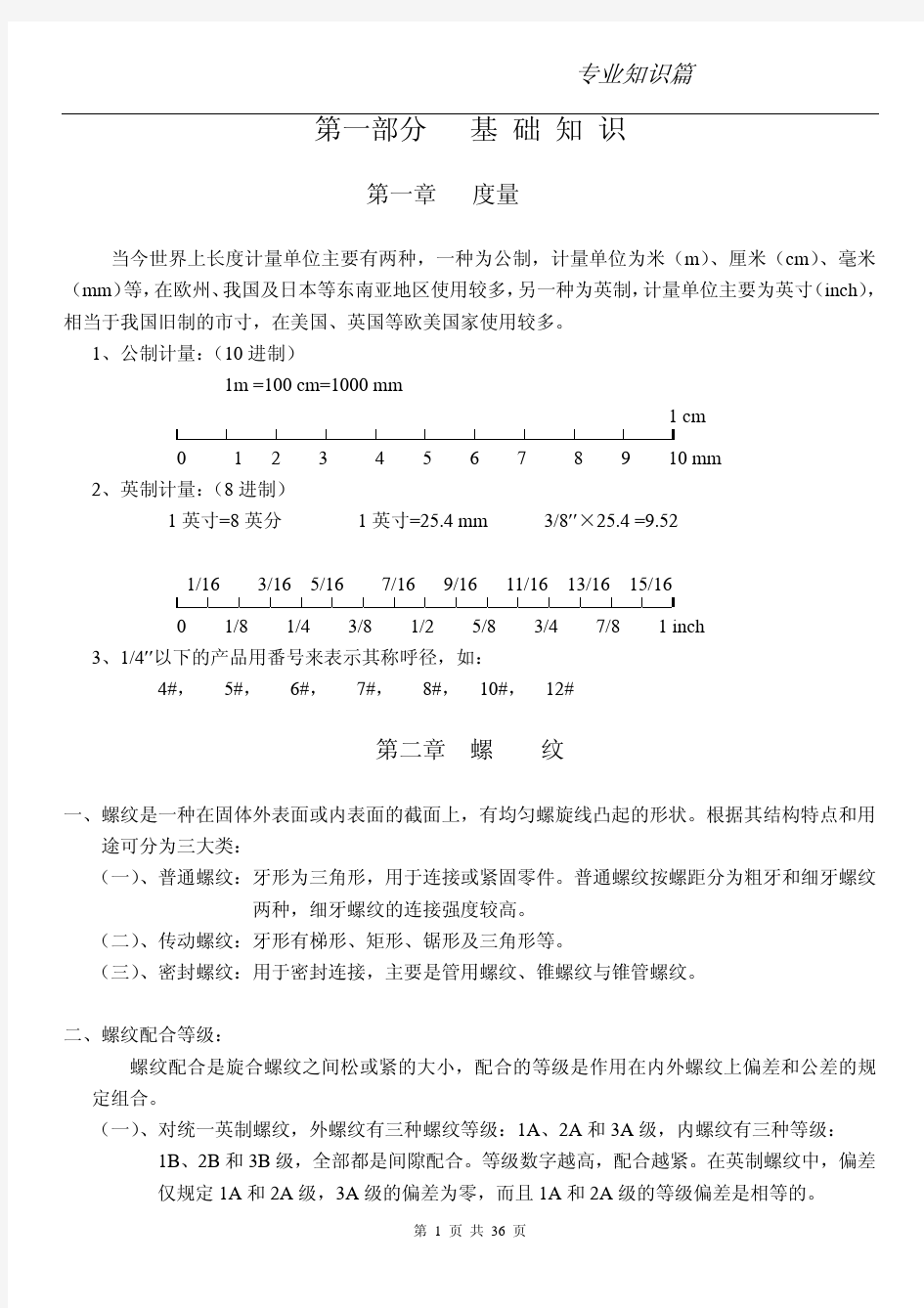 螺栓等标准件分类及规格资料