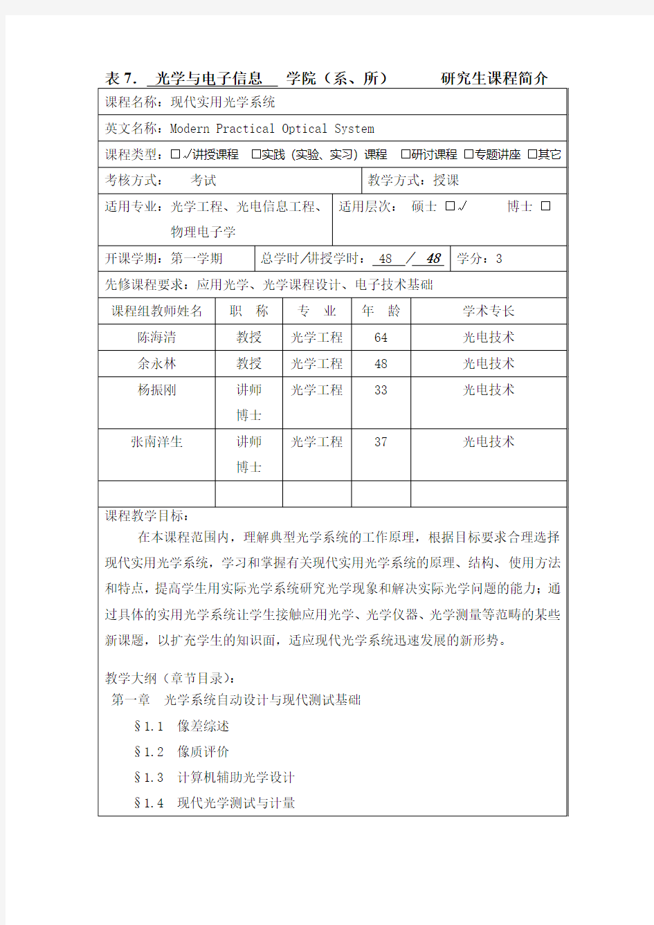 现代实用光学系统