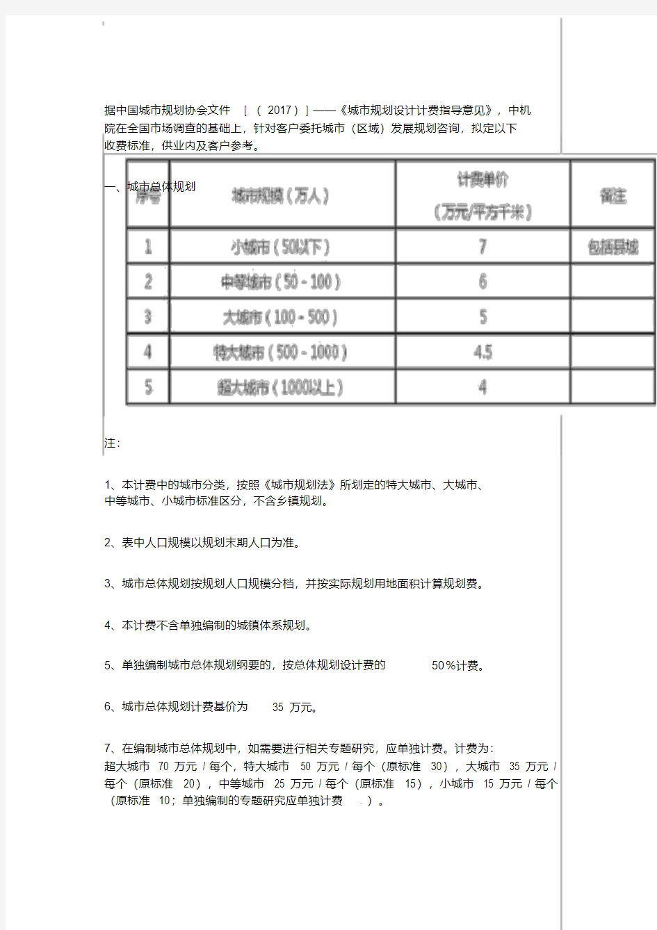 中国城市规划协会文件[(2017)]——《城市规划设计计费指导意见》(20191224085050)