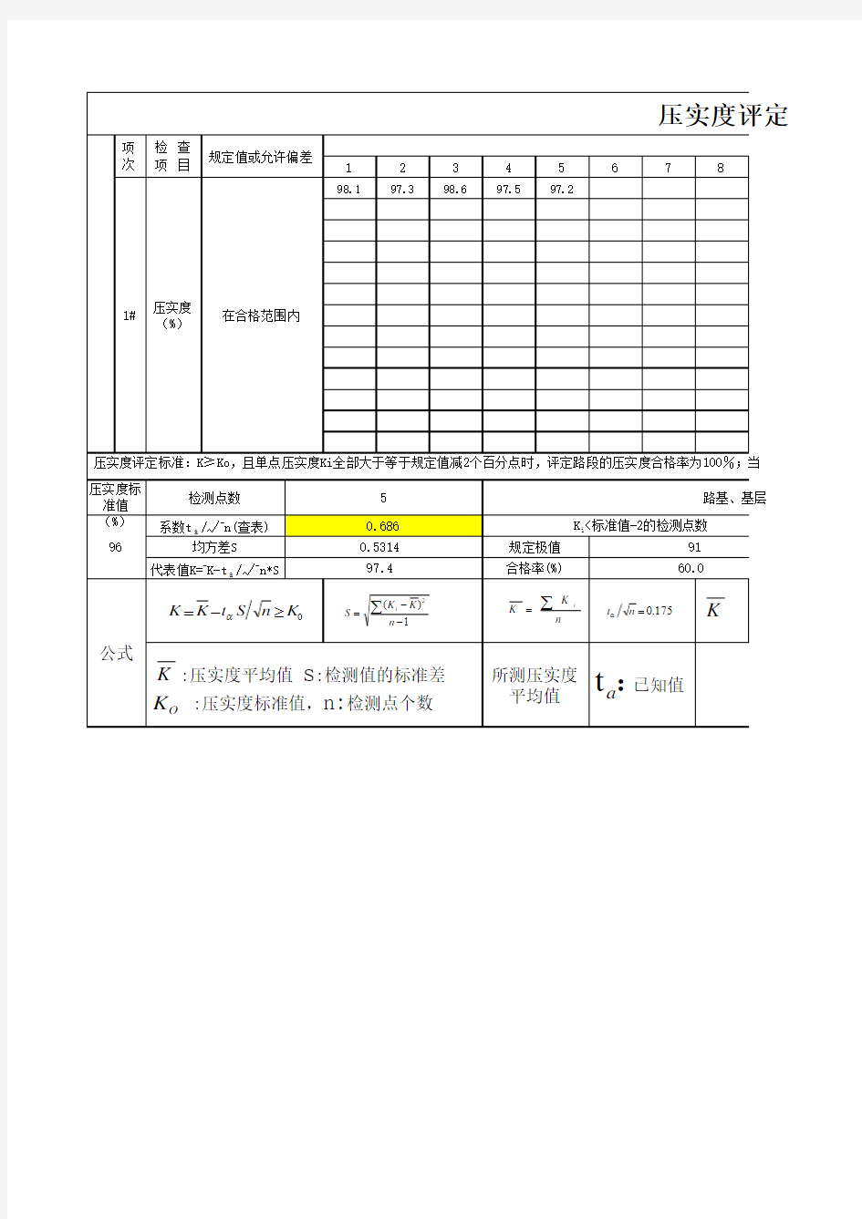 路基路面压实度评定自动计算表_-标准模板