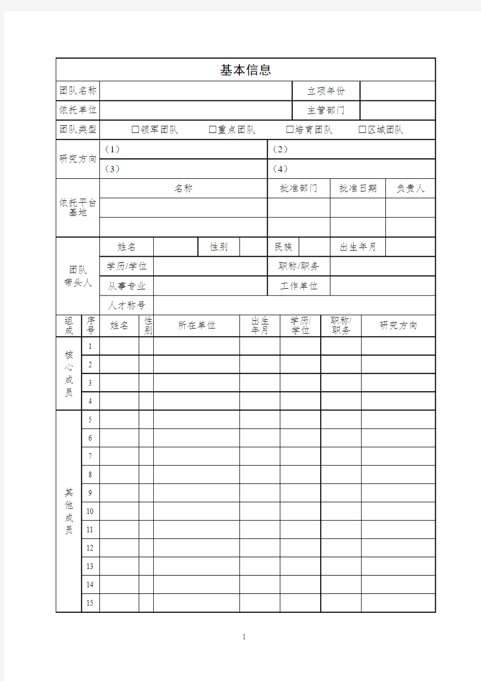 山西科技创新团队建设计划