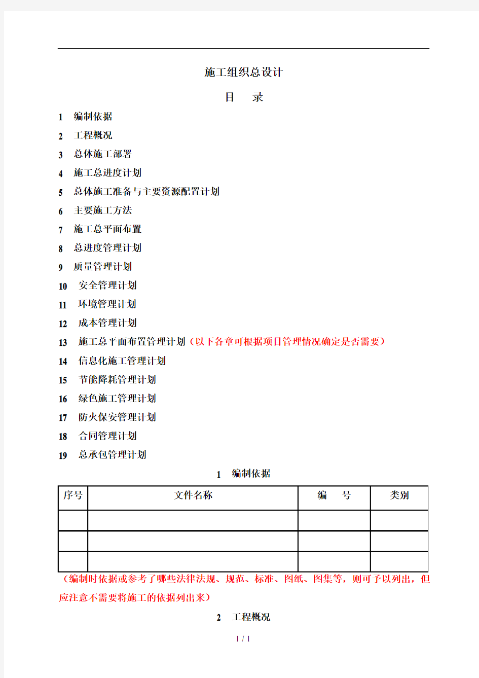 施工组织设计编制流程