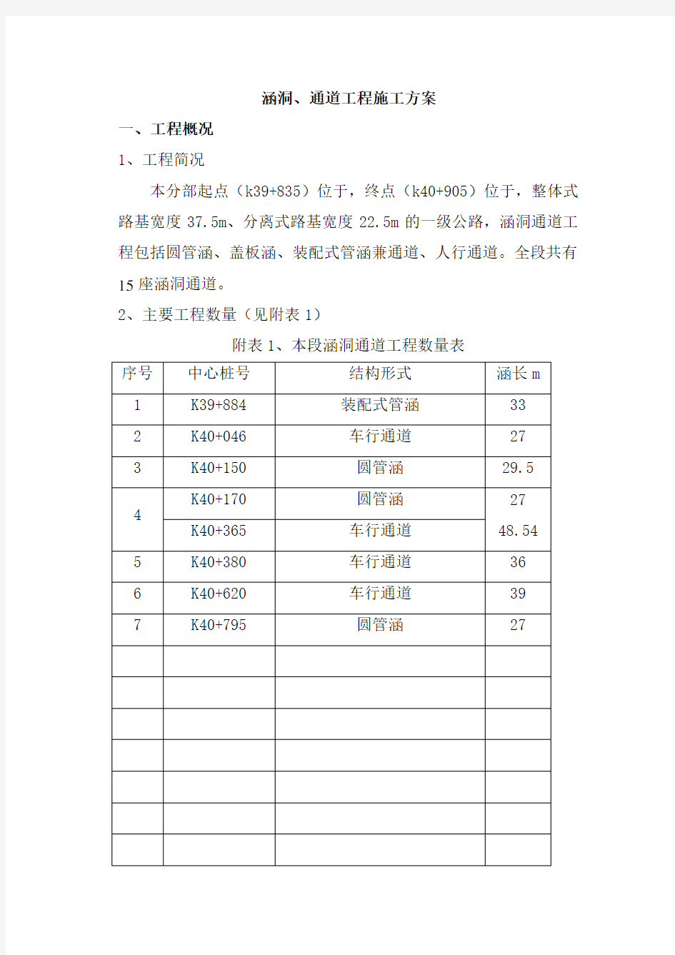 涵洞通道工程施工方案