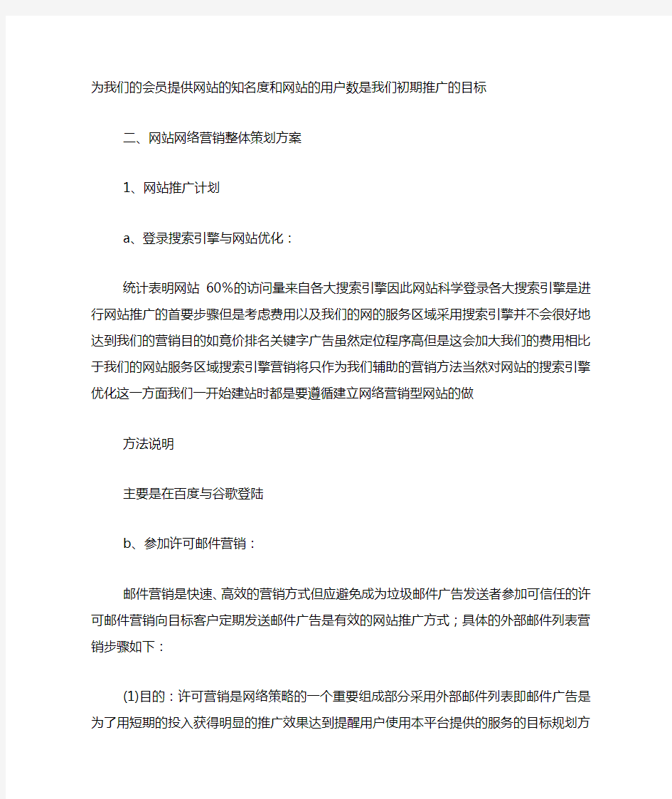 网络营销推广方案