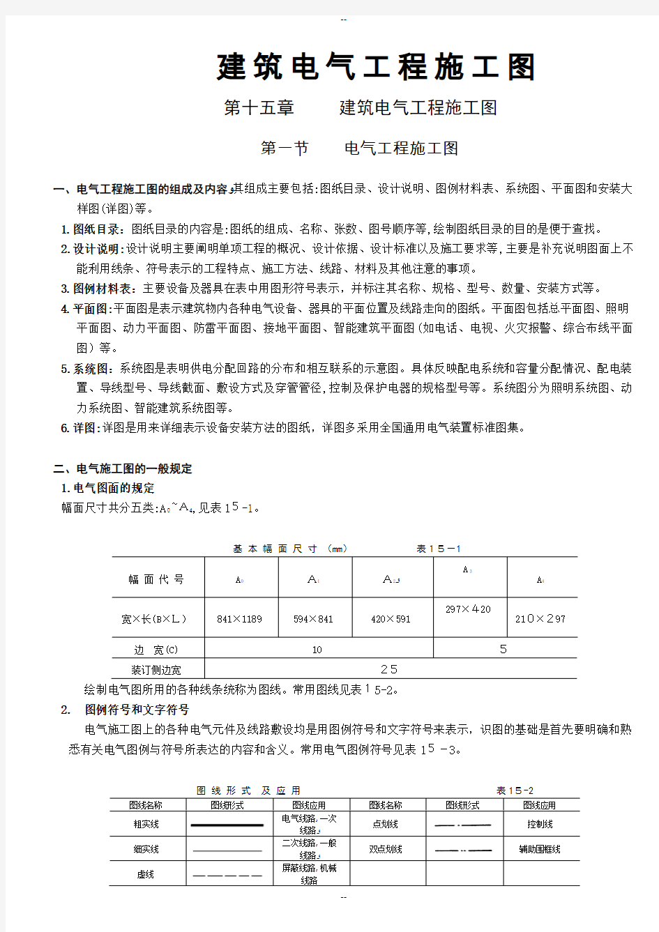 建筑电气施工图实例图解(图例、符号、含义)