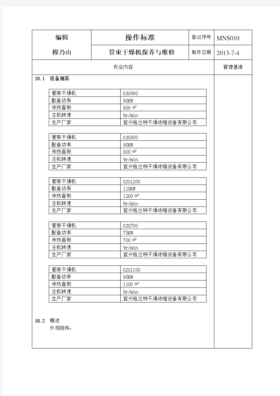 管束干燥机的保养与维修