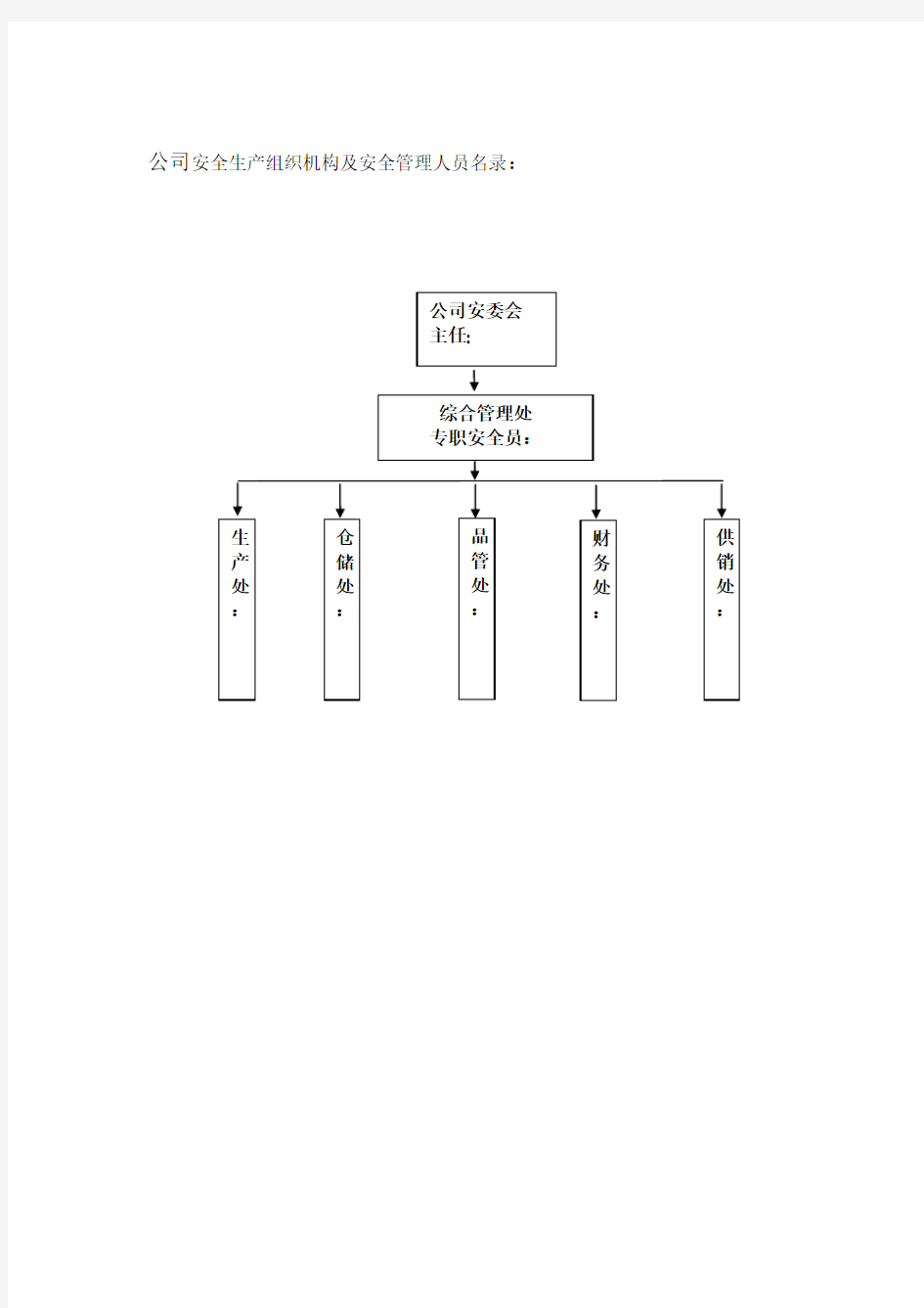 安全生产组织机构及安全管理人员名录