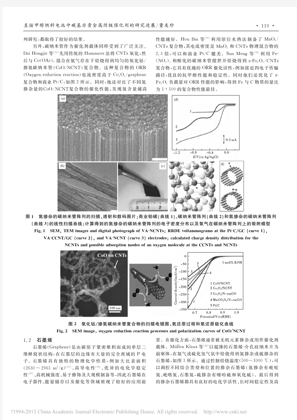 直接甲醇燃料电池中碳基非贵金属阴极催化剂的研究进展