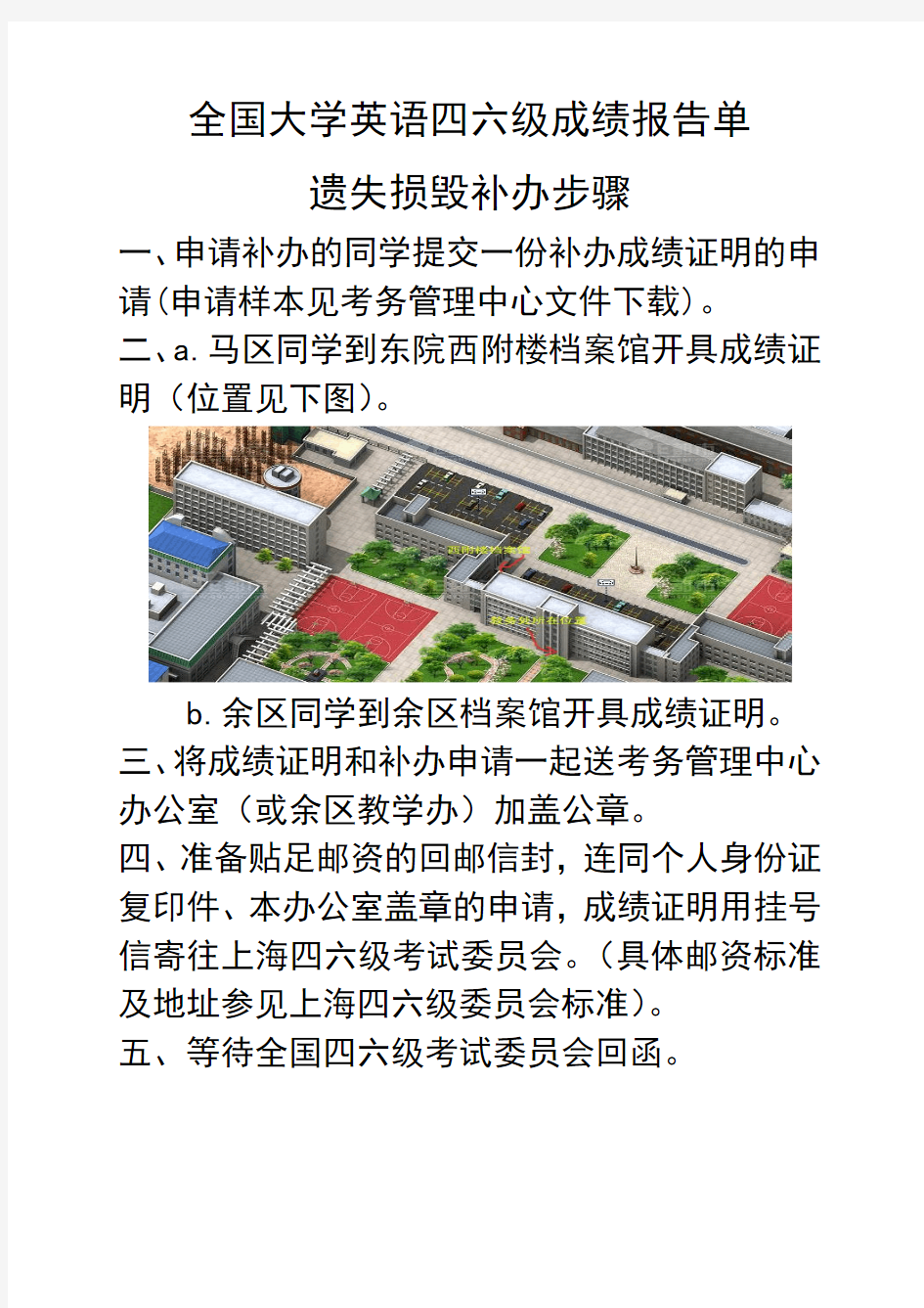 全国大学英语四六级成绩报告单