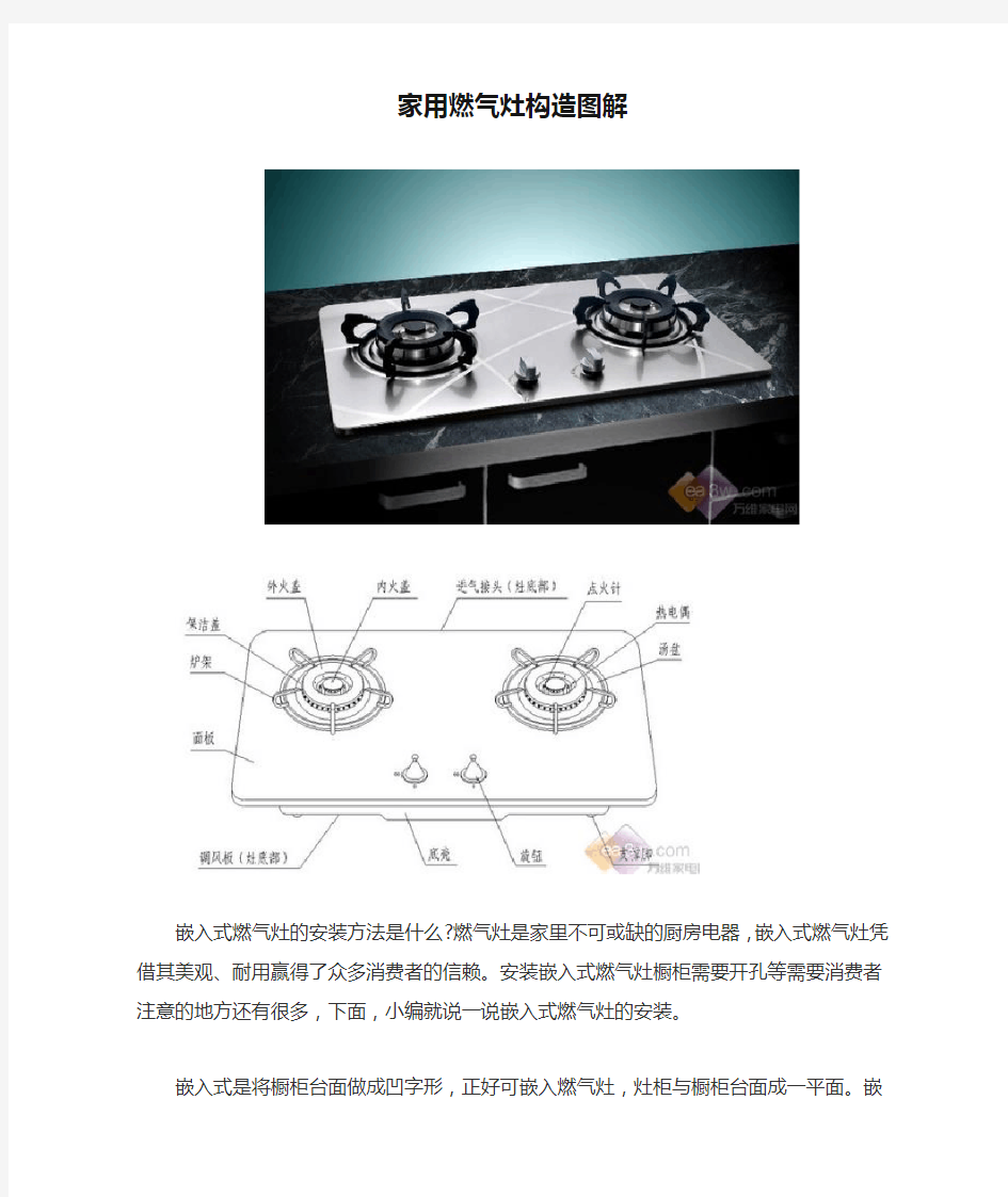 家用燃气灶构造图解