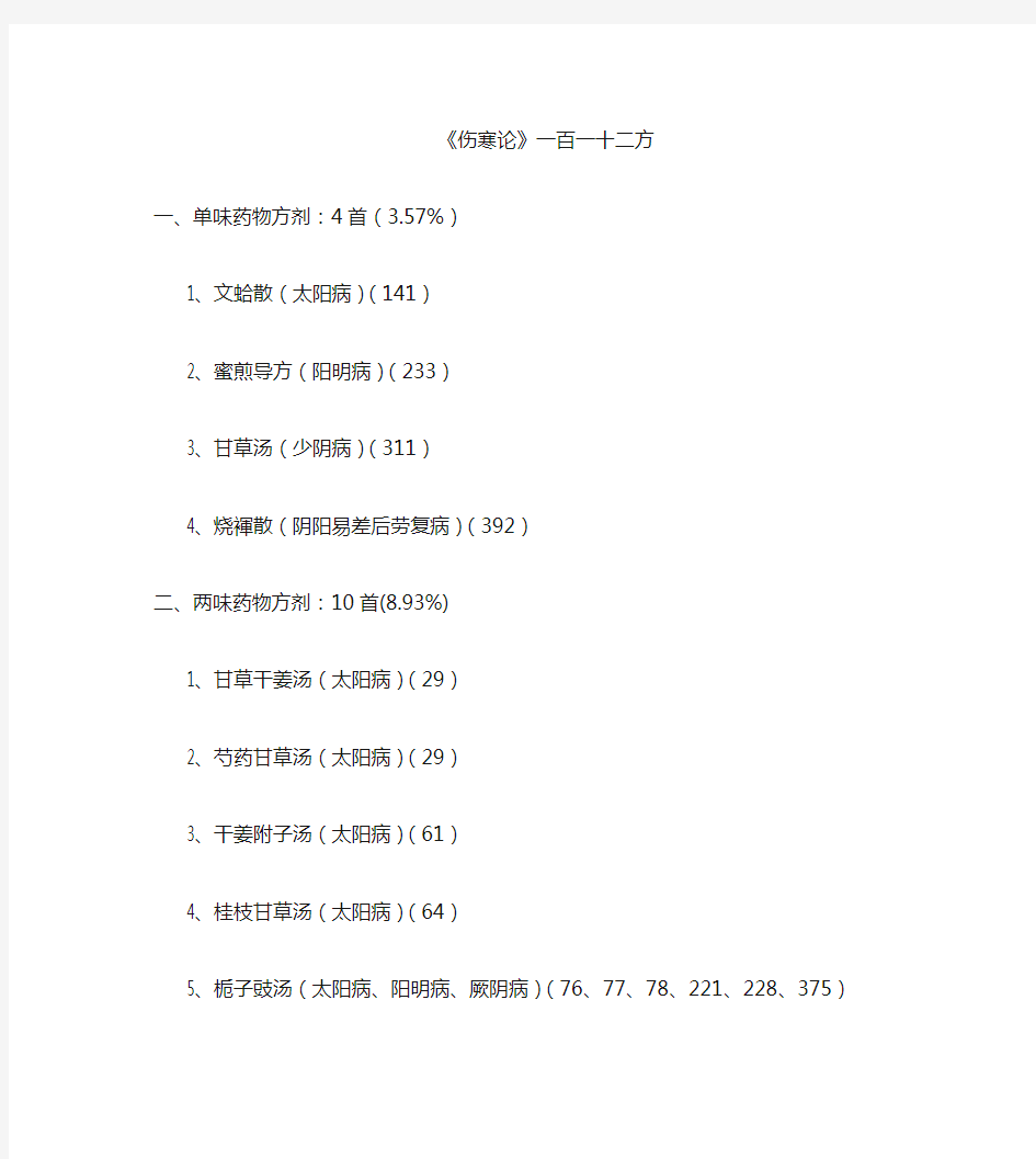 伤寒论112方(新修版)