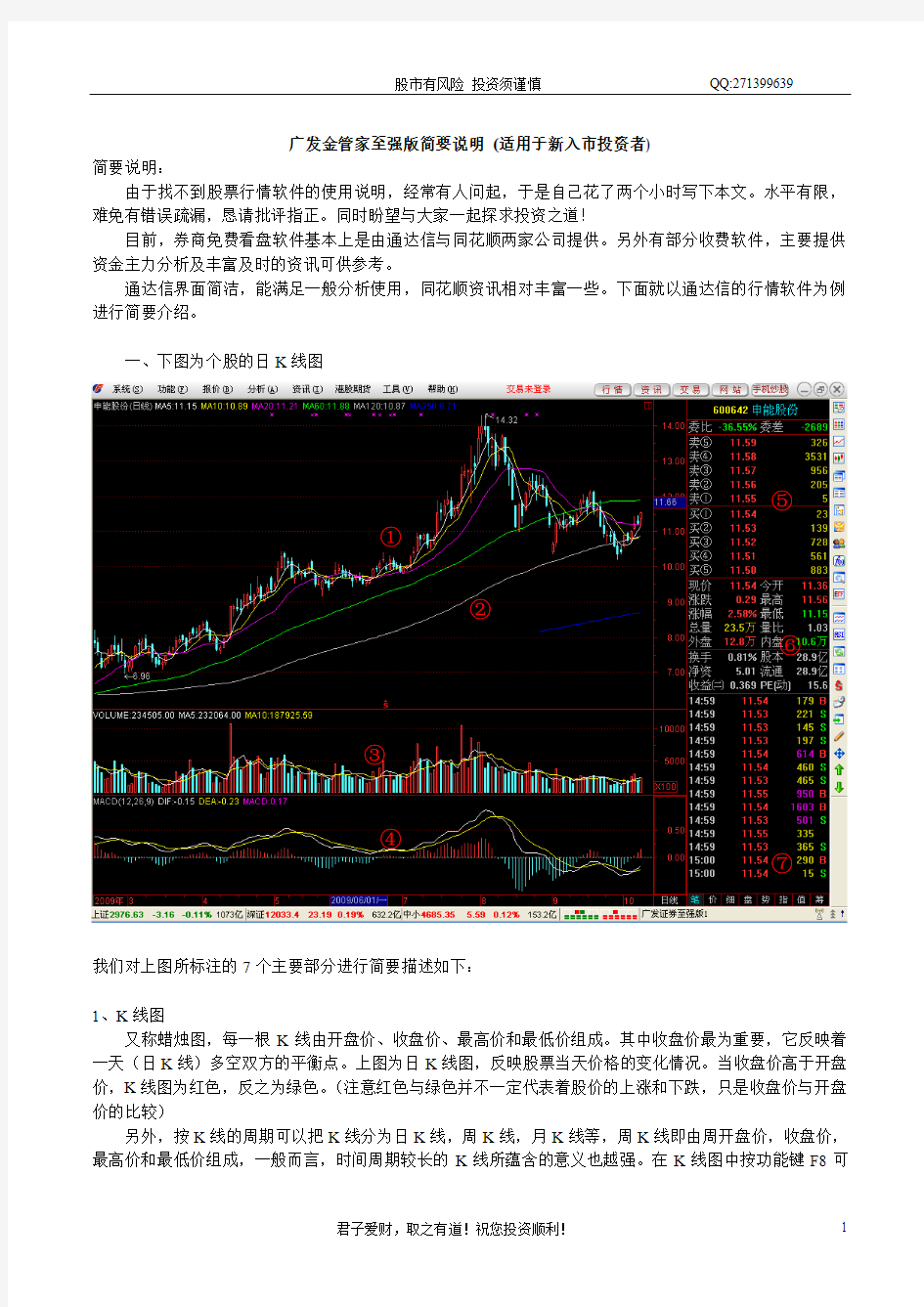 常用炒股软件使用简要说明