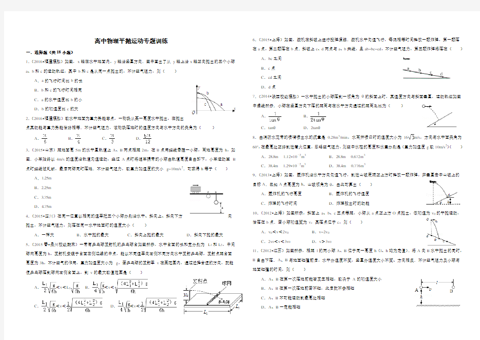 高中物理平抛运动专题训练