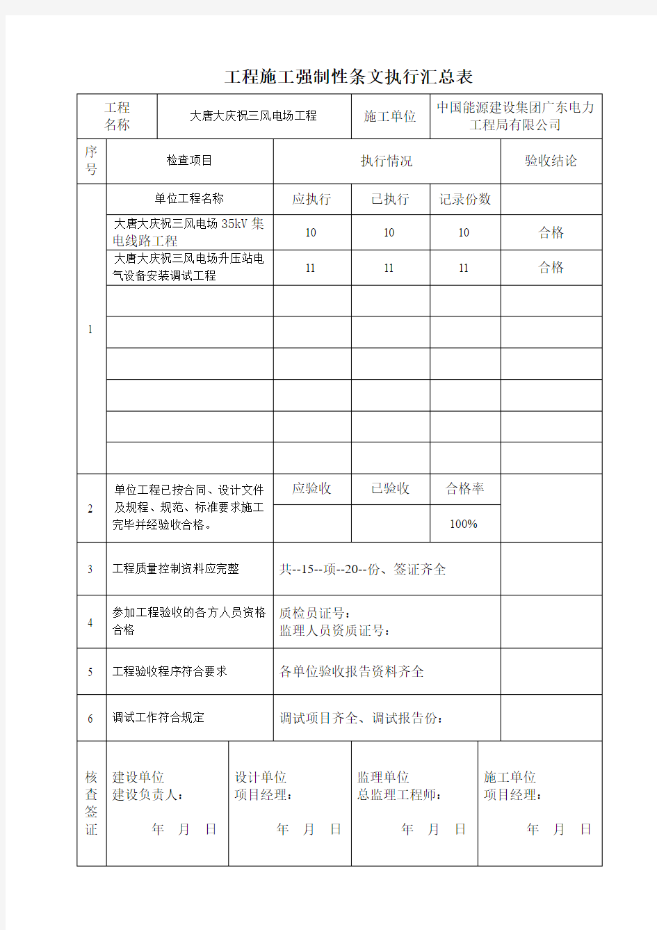 强制性条文汇总表