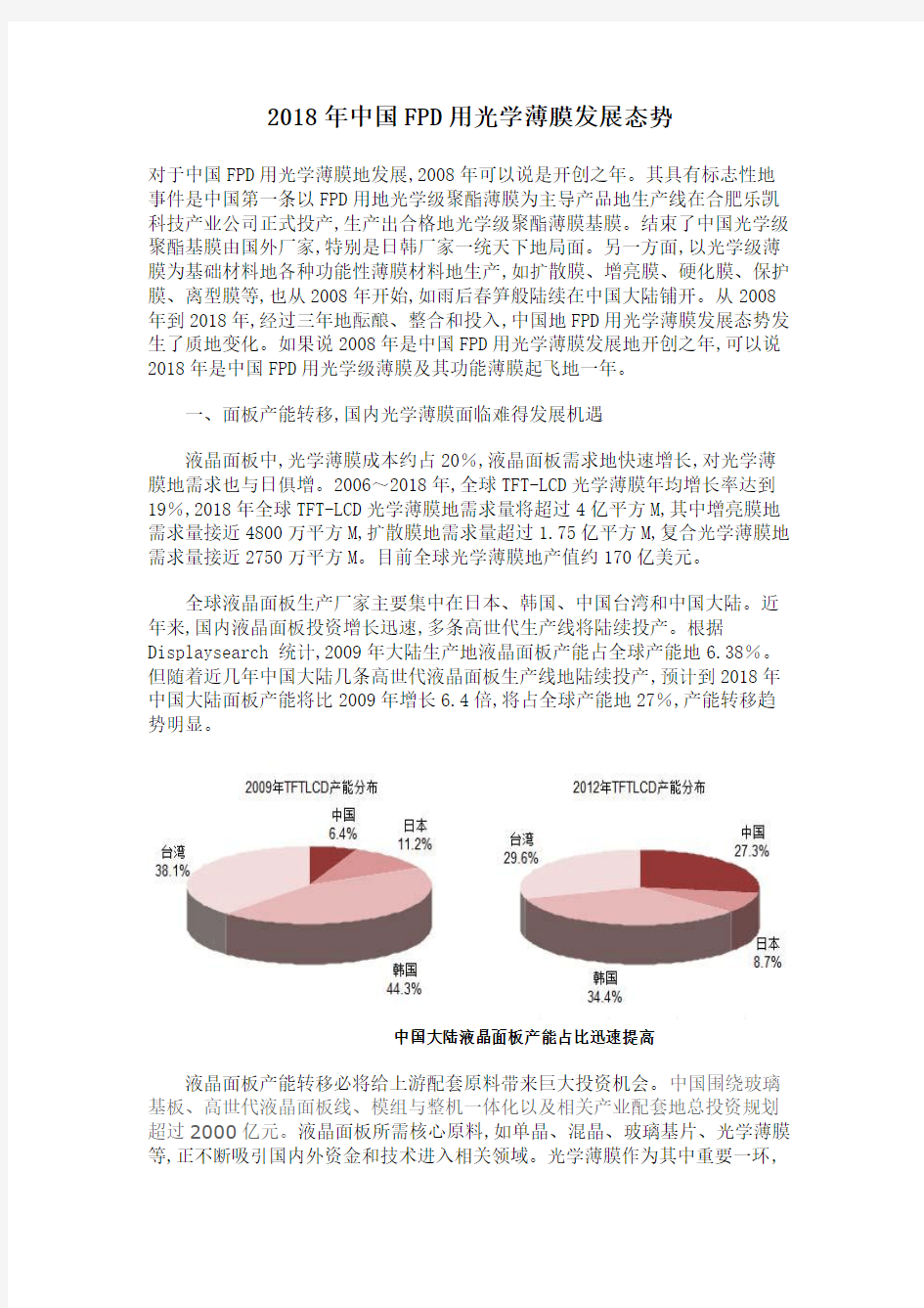 光学薄膜发展态势