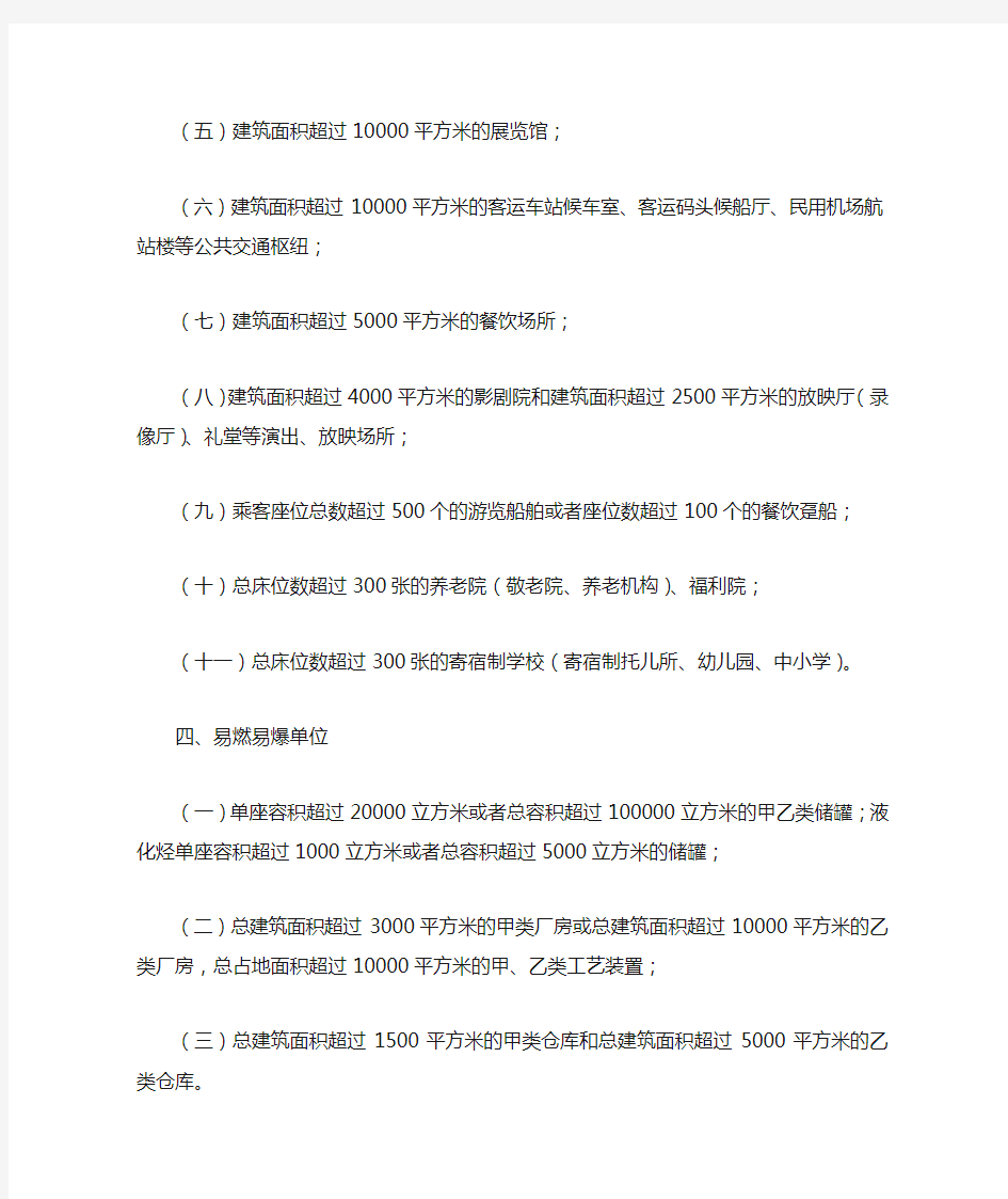 上海市火灾高危单位界定标准