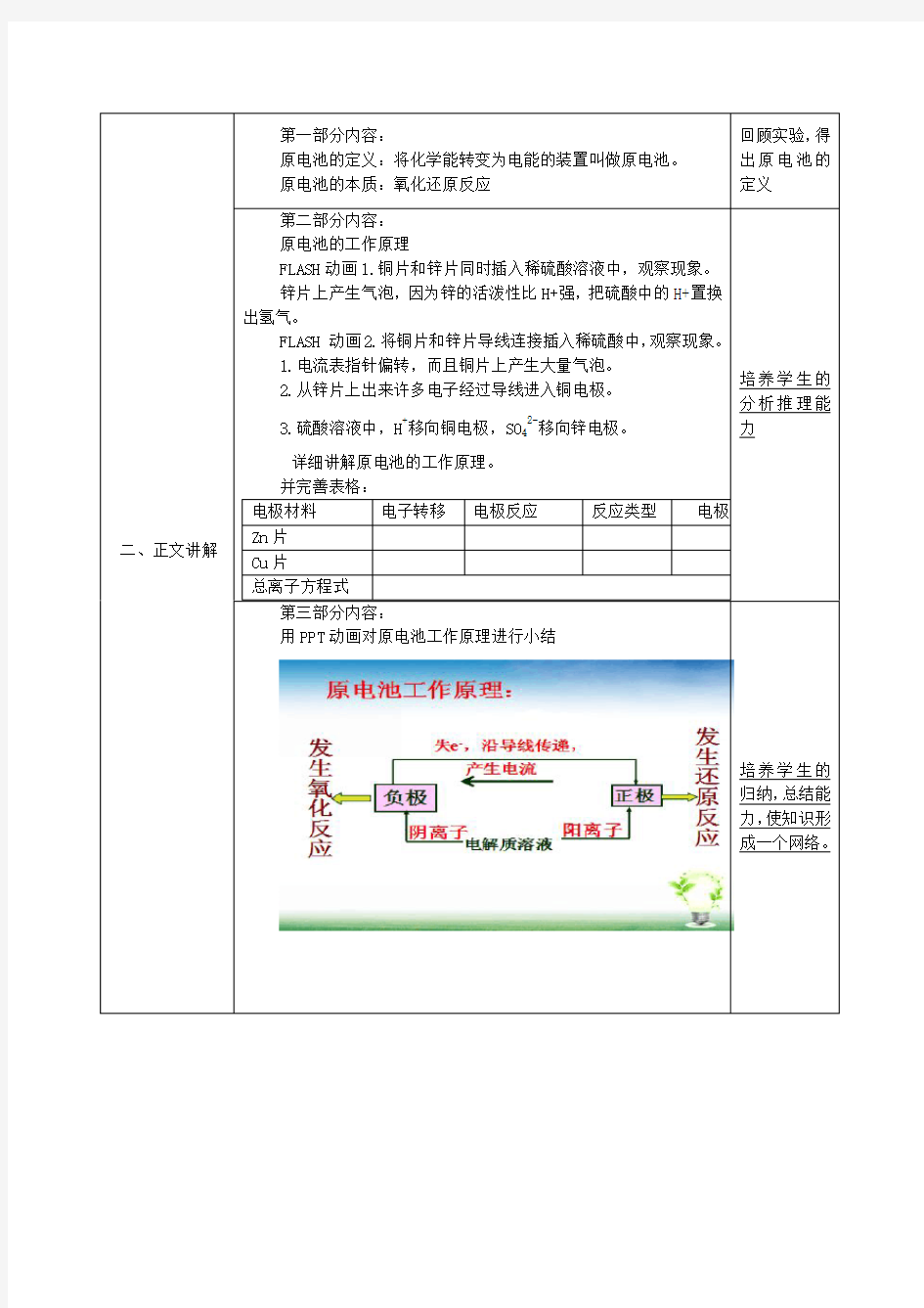 原电池微课教学设计