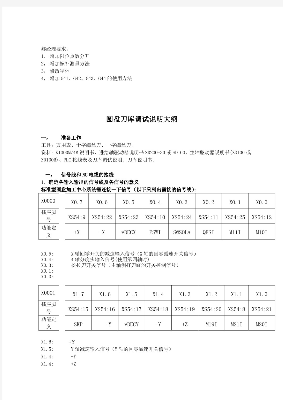 圆盘刀库加工中心调试说明