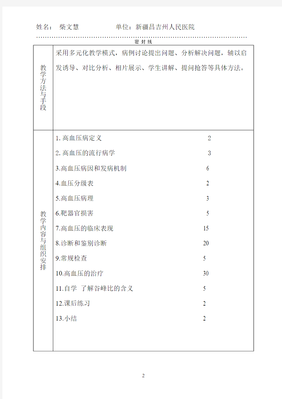 住院医师规范化培训教案 (2)